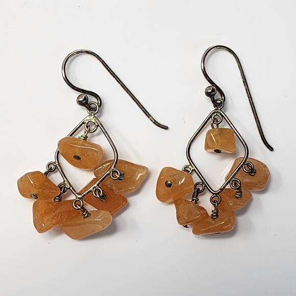 Quartz Dangle Boho Earrings - Picture 3 of 4
